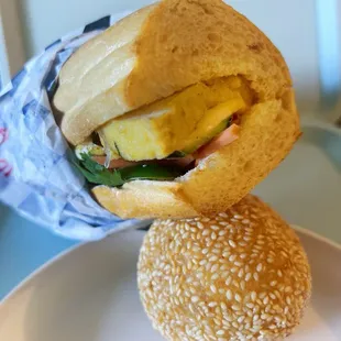 Onion Tofu Banh Mi with Egg