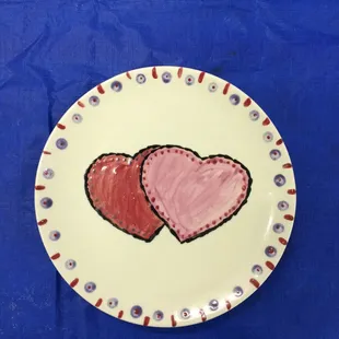 Cookie cutters traced with pencil then painted in.