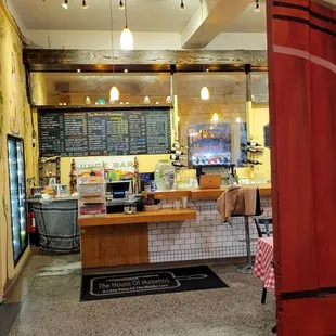 the entrance to the restaurant