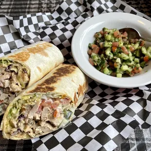 14. Chicken Shawarma Wrap with side salad