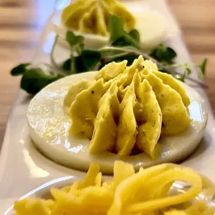 a long table of food