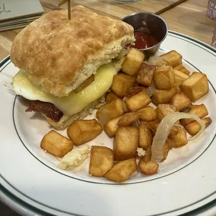Egg on Biscuit Sandwich
