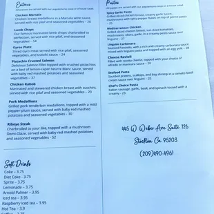 menu