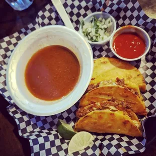 a plate of mexican food