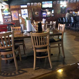 The restaurant seating area.