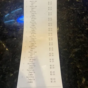 menu