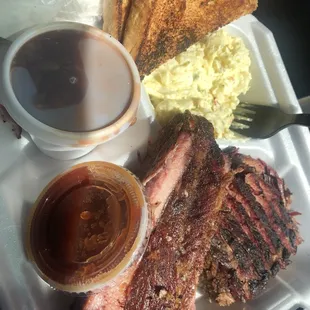 3 meat plate w/ double sliced brisket