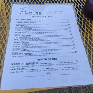 menu