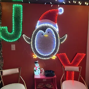 a christmas decoration with a penguin