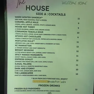 menu