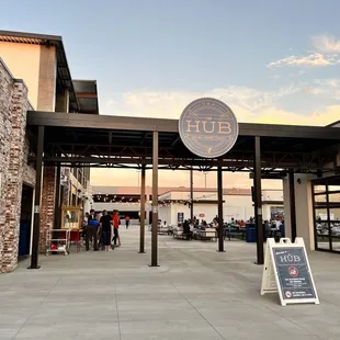 the entrance to the hub of the restaurant