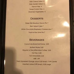 the menu