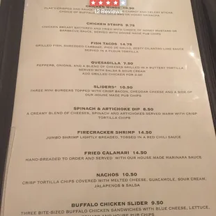 Appetizer menu... quite filling and quick to prepare...