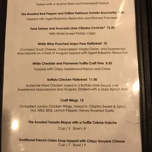 the menu