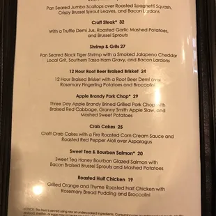 menu