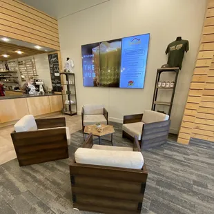Cozy seating inside