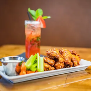 Dragonberry Mojito paired with some amazing Thai Spice wings