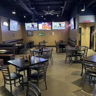 The East side of the restaurant, banquet room adjacent to this area.