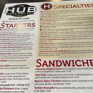 New menu