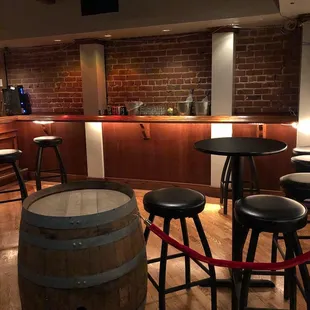 VIP area with bottle service, set up for a birthday party