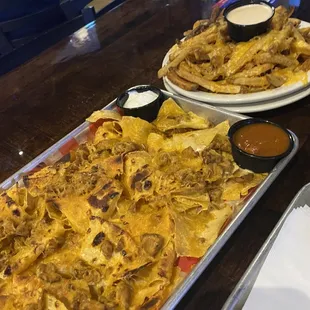 Nachos and cheese fries... Cooked well, can&apos;t you tell.