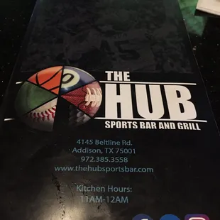 Menu cover