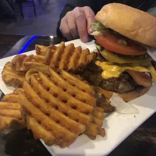 Great burger and waffle fries