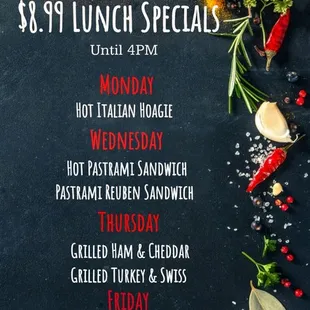 Lunch Specials... 9/10/2021