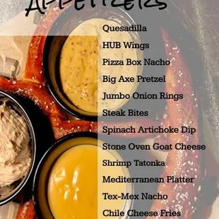 Appetizer Menu... 9/10/2021