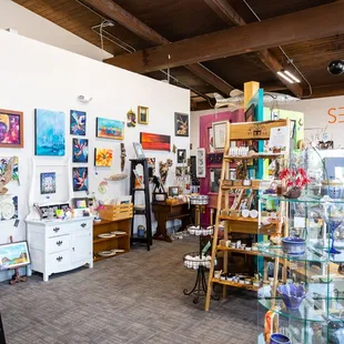 a wide view of the store