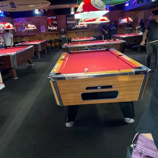 Pool tables, juke box, darts, and video games are part of the Huddle experience.
