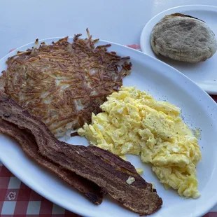 Friday Special (2 eggs, 2 bacon or sausage, hash browns or home fries, &amp; toast). Delish!!!