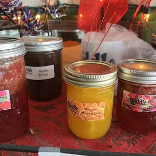 Homemade jams available to take home