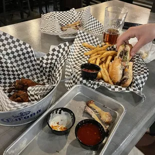 Wings and Philly Cheesesteak with Fries