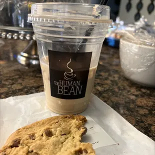 Got the iced choc Mac breve and a chocolate chip cookie. Nice coffee place two drive thru lanes everything is clean and new. Nice staff.