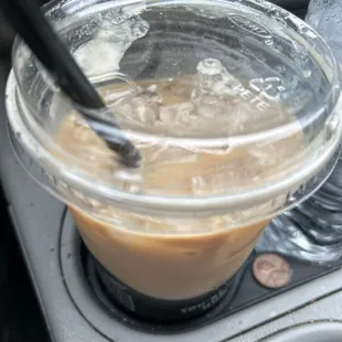 Nasty ice coffee with no flavoring that I asked for