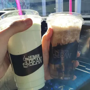 Blended Santa Special and Blended Green Tea Smoothie