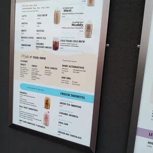 Does not show every variety of coffee or smoothie.