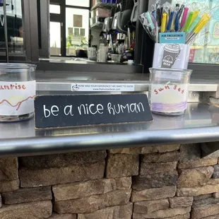 I thought that this was cute at the drive-thru window.