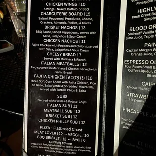 menu
