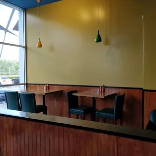 Bar and table seating