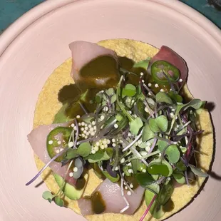 Yellowtail Ceviche Tostada