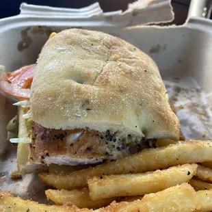Smoked walleye sandwich
