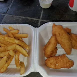 Chicken Strip meal more like low grade chicken nuggets.