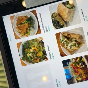 tablet order menu
