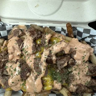 Herbivore fries with impossible patty