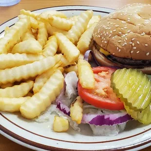 Cheese Burger &amp; French Fries