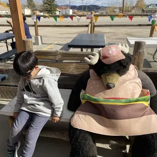 Kids love to get clicked with the bear