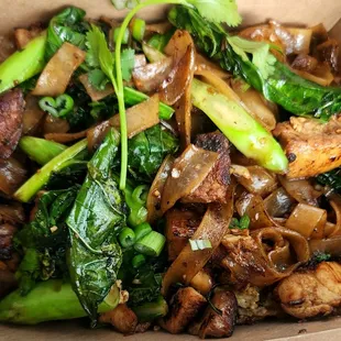 Pad see ew, $16. Packed in a smaller container than last time.