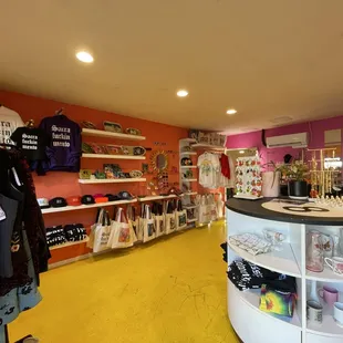 The Hunny club! Bright warm tone walls and yellow floor